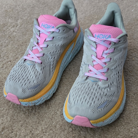 Hoka M Clifton 8 Sneakers Men Size 8D Wide 1134730 SGRT Grey - Picture 13 of 16